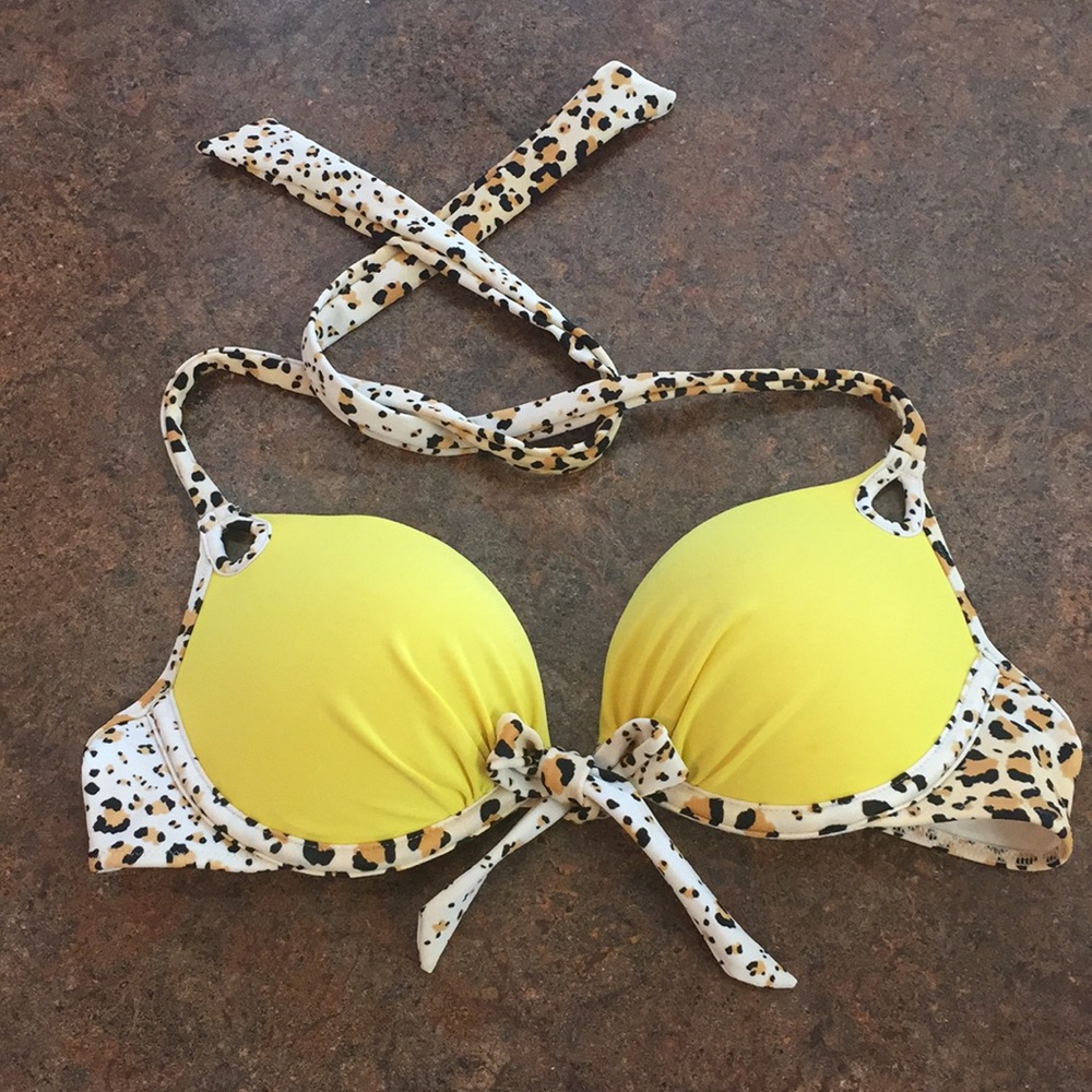 Yellow Leopard Bikini Top by VS